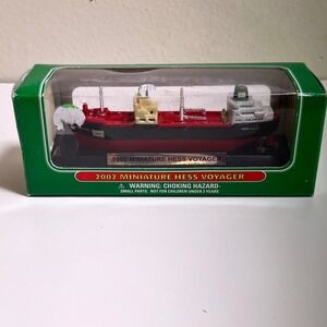 Hess 2002 Miniature Voyager Tanker Ship Red Black White Collectible Toy